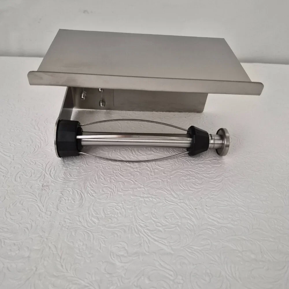 Fixwal Stainless Steel Drill Free Toilet Paper Roll Holder Phone Shelf Silver